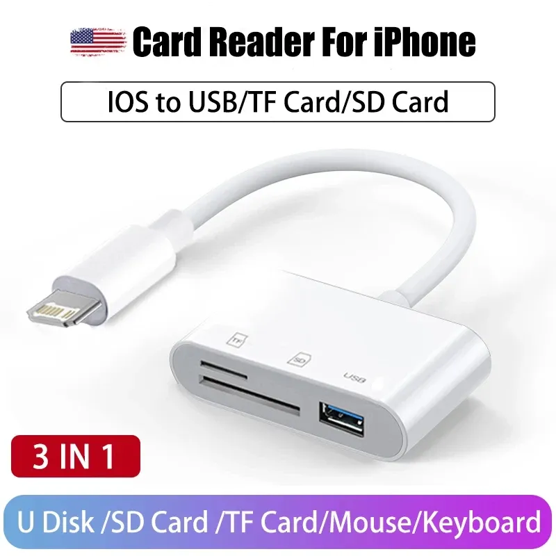 Lecteur de cartes mémoire USB et SD/TF pour iPhone et iPad 13