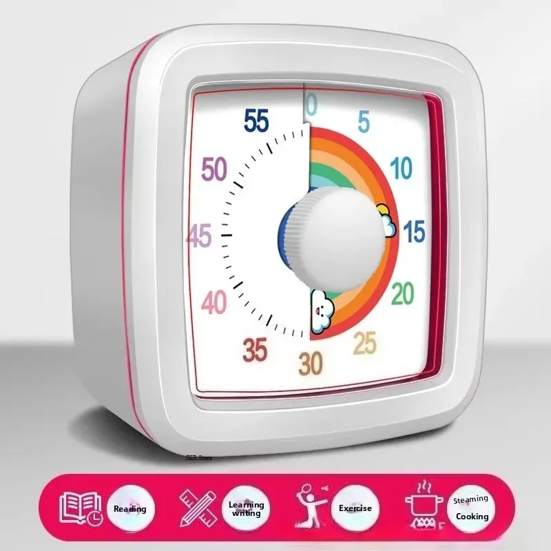 Minuterie visuelle avec veilleuse 60 minutes pour enfants et adultes, compte à rebours et chronomètre Pomodoro 10