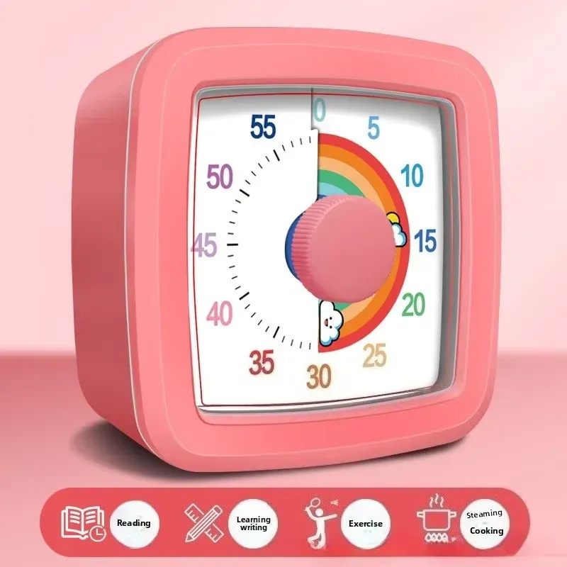 Minuterie visuelle avec veilleuse 60 minutes pour enfants et adultes, compte à rebours et chronomètre Pomodoro 8