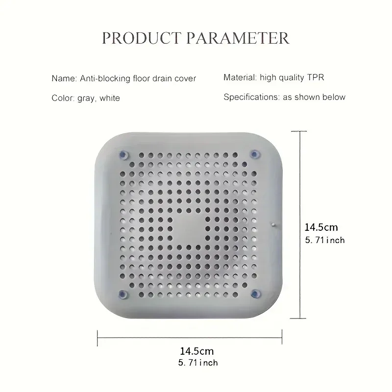 Bouchon de drain en silicone anti-cheveux pour douche et baignoire 2