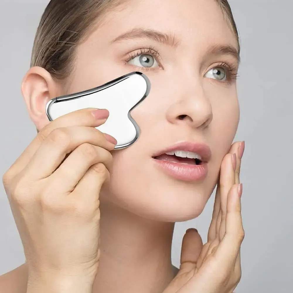 Gua Sha en acier inoxydable, finition polie