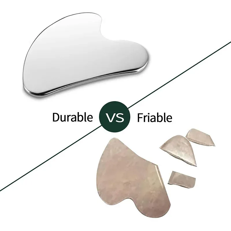 Gua Sha en acier inoxydable, détail de la poignée