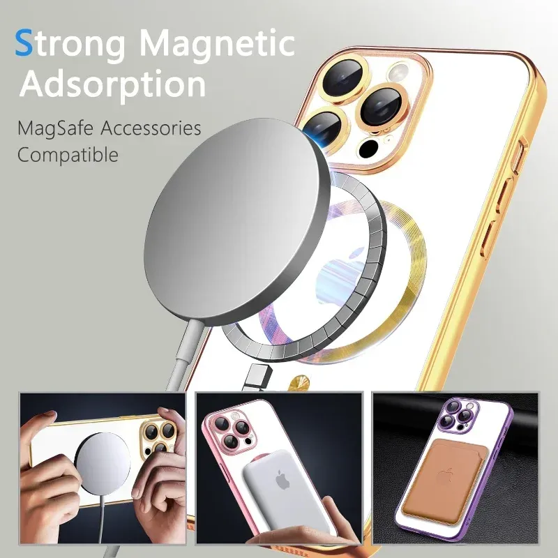 Étui de protection magnétique pour iPhone, finition premium