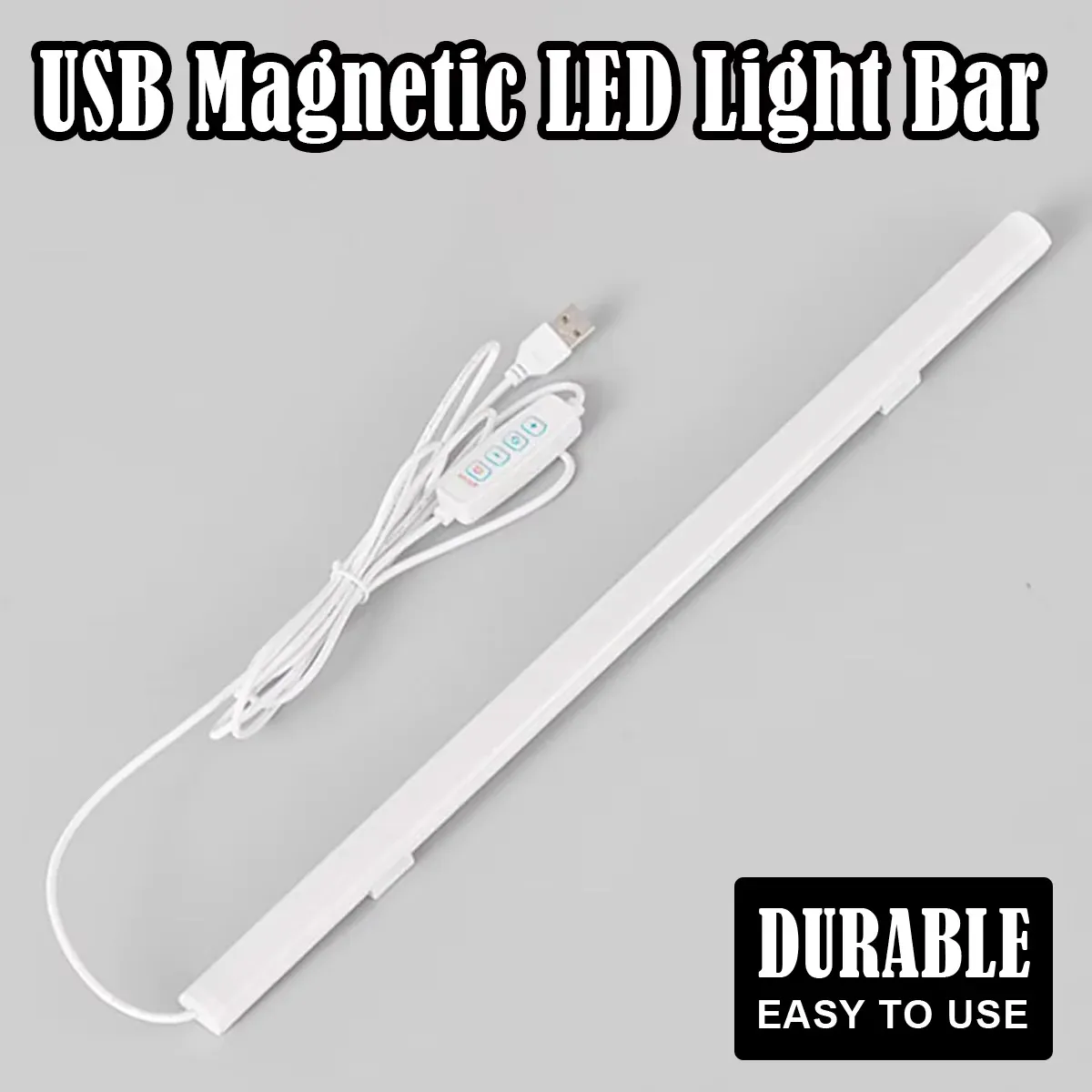 Lampe LED à 3 couleurs avec tube magnétique rechargeable USB, idéale pour la lecture et l'apprentissage, réglable de 20 à 50 cm, variable en intensité, pour bureau, lit ou tableau de bord - Image 1