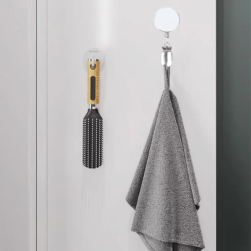 Porte-serviette rétractable à enroulement automatique, support mural auto-adhésif sans perçage avec clip robuste 3