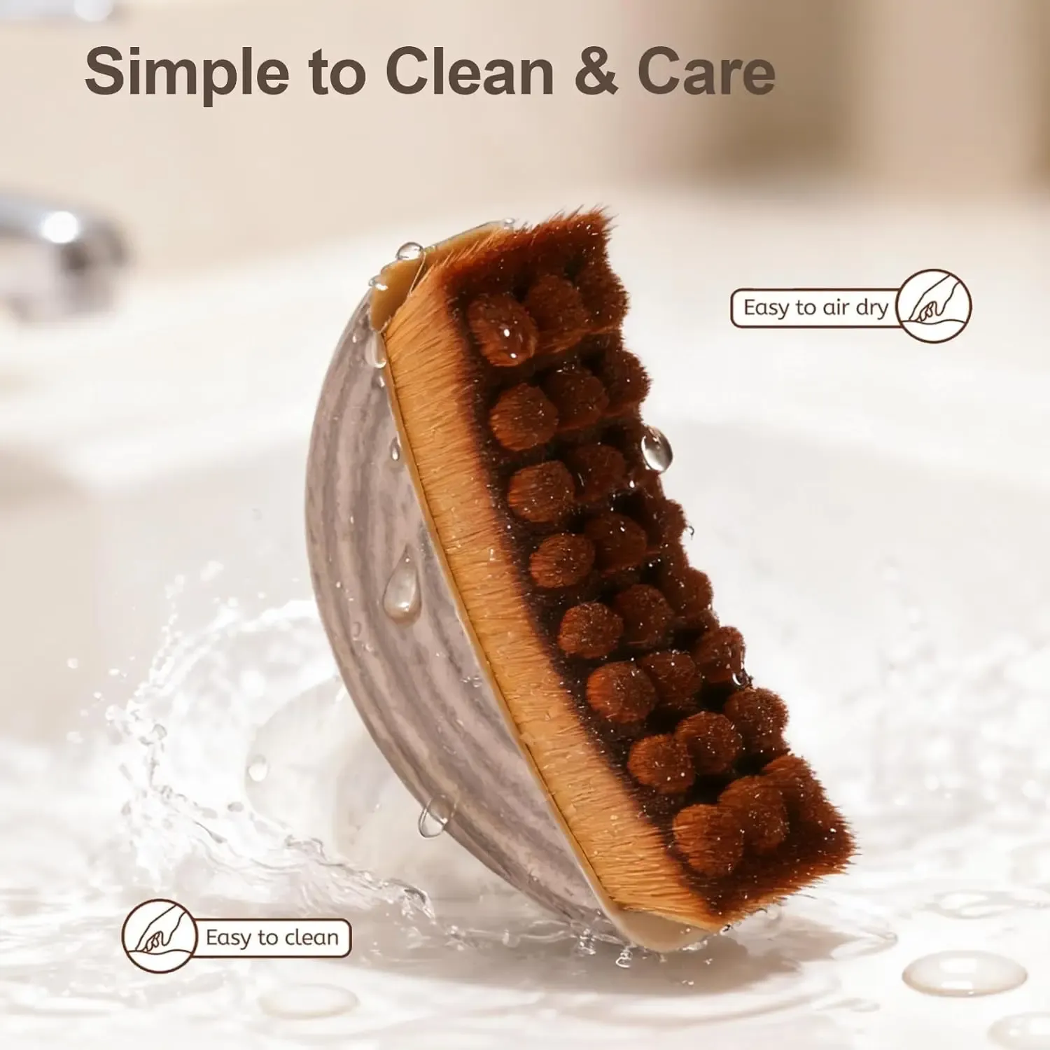 Brosse de contour ergonomique pour le visage, masseur de drainage lymphatique manuel à poils souples pour le nettoyage et le modelage du visage 6