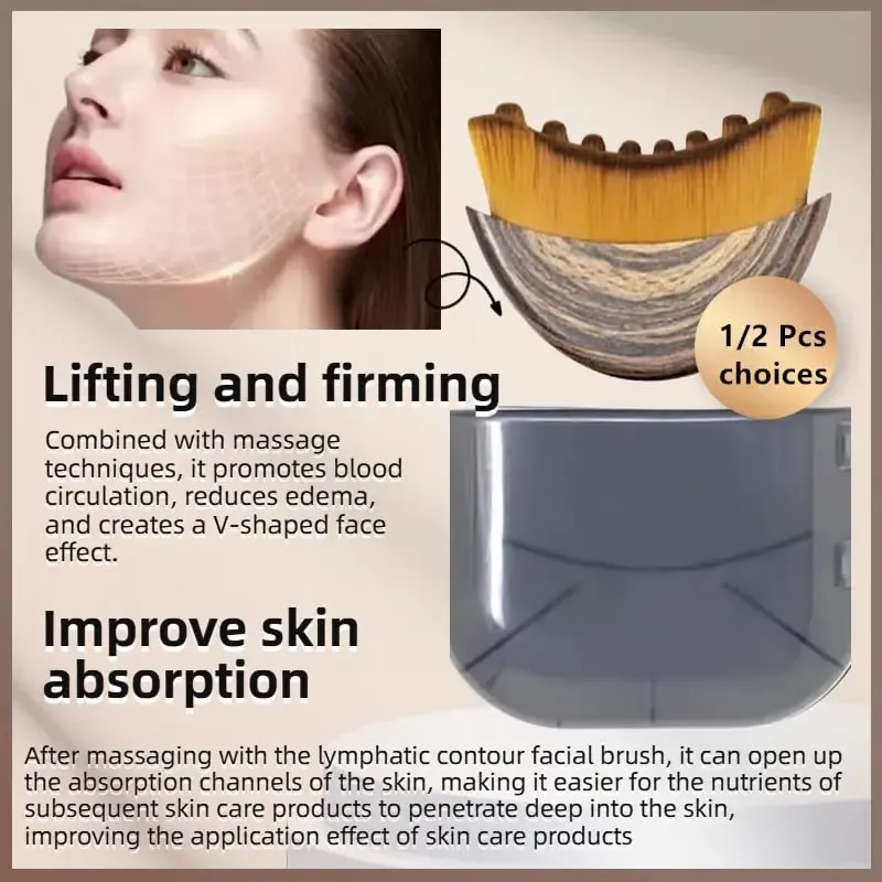 Massage du contour du visage avec la brosse