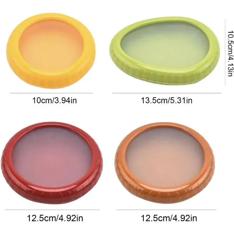 Lot de 4 boîtes de conservation des fruits frais en silicone réutilisables pour réfrigérateur 3