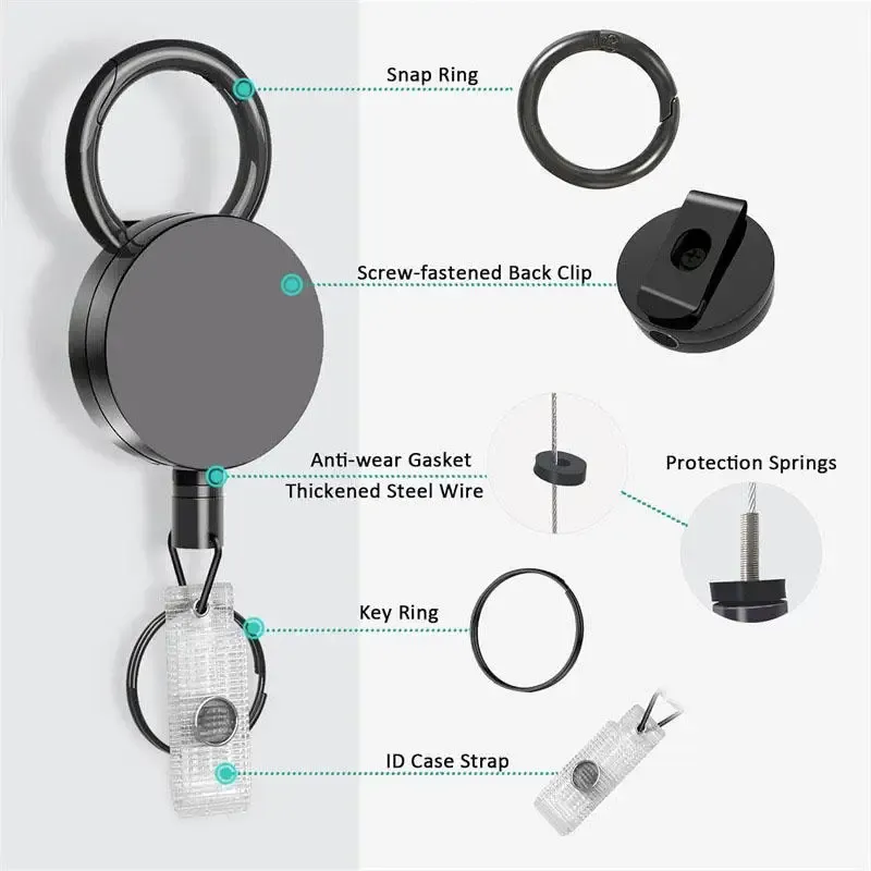 Clip rétractable avec boucle pratique