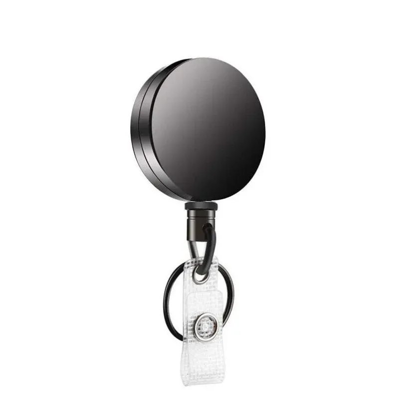 Clip de ceinture rétractable anti-perte avec boucle, porte-badge carré et accessoire porte-clés de voiture 11