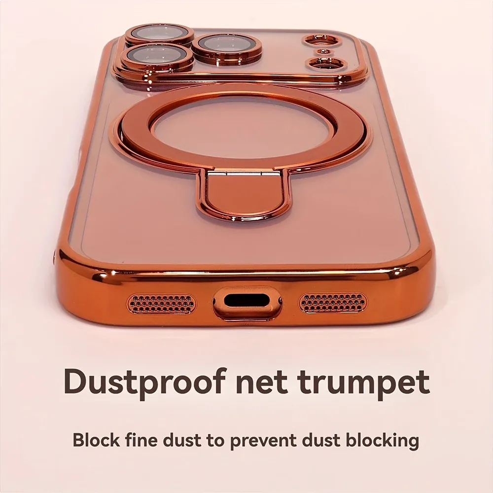 Coque transparente avec support intégré, vue de profil