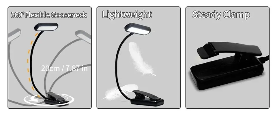 Lampe de lecture LED, détail final