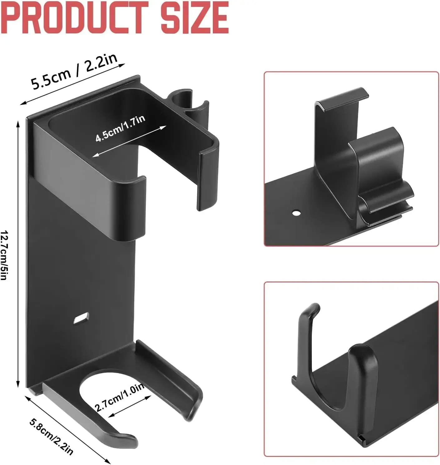 Support mural pour Dyson Airwrap Styler en aluminium, organisateur de rangement pour fer à friser et accessoires coiffants 6