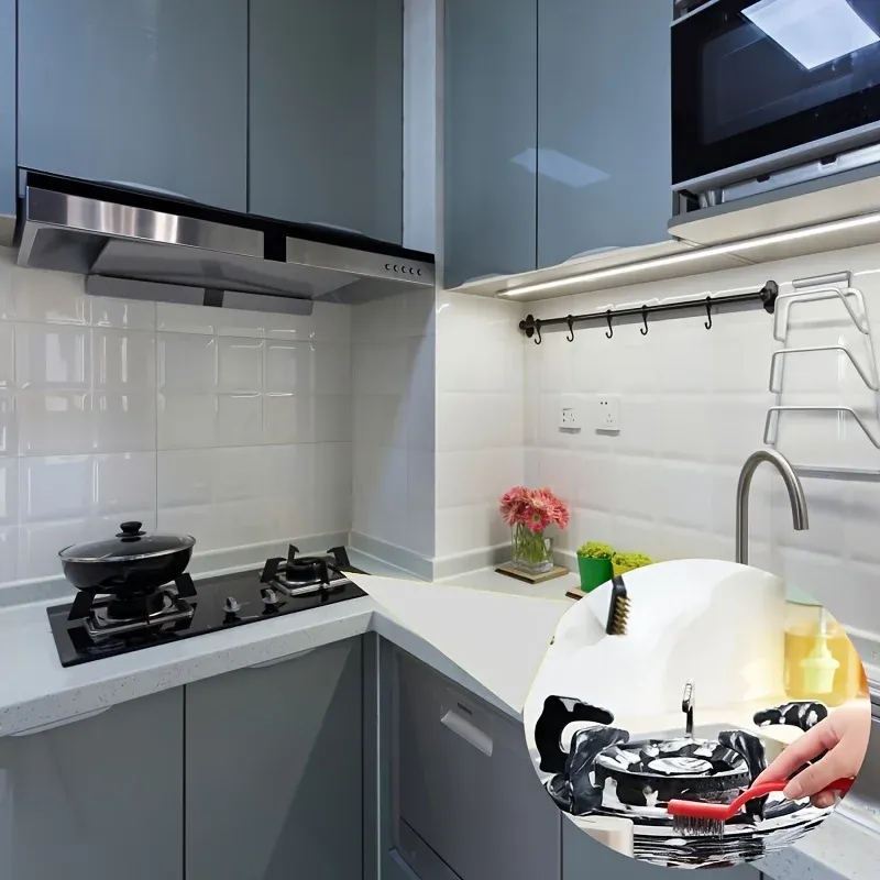 Ensemble de 5 brosses de nettoyage pour cuisine : grattoir à gaz et brosse métallique pour éliminer l'huile et la saleté sur hotte et plaques de cuisson 6
