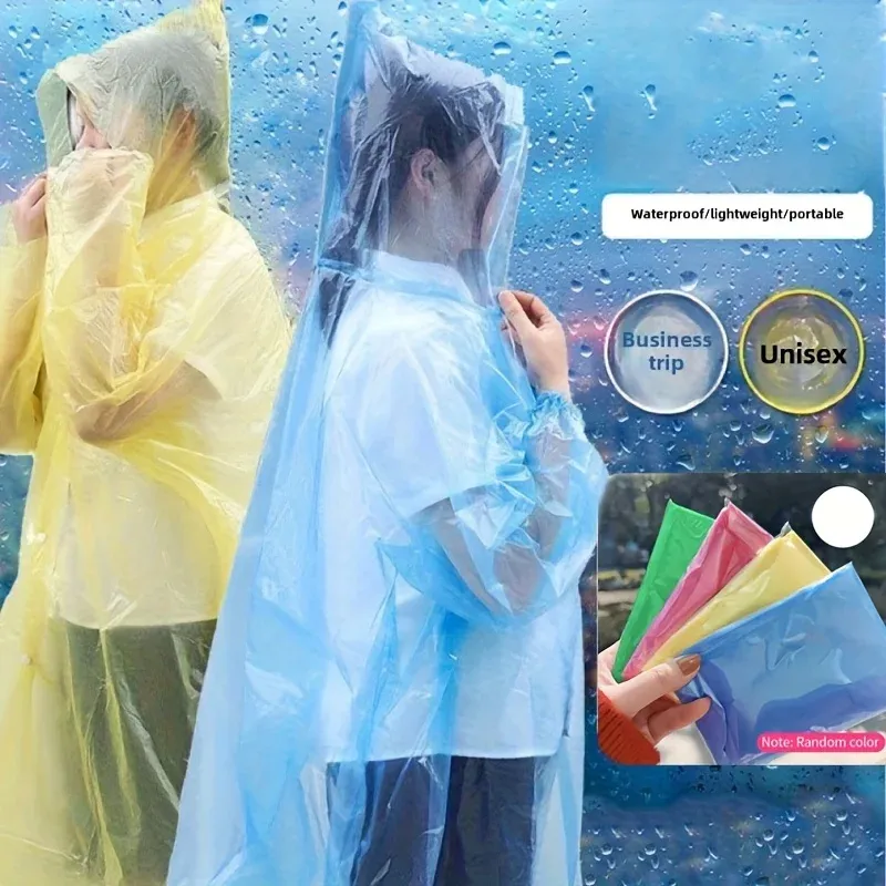 Poncho imperméable jetable – Lot de 5 ou 10 – Randonnée et voyage en montagne