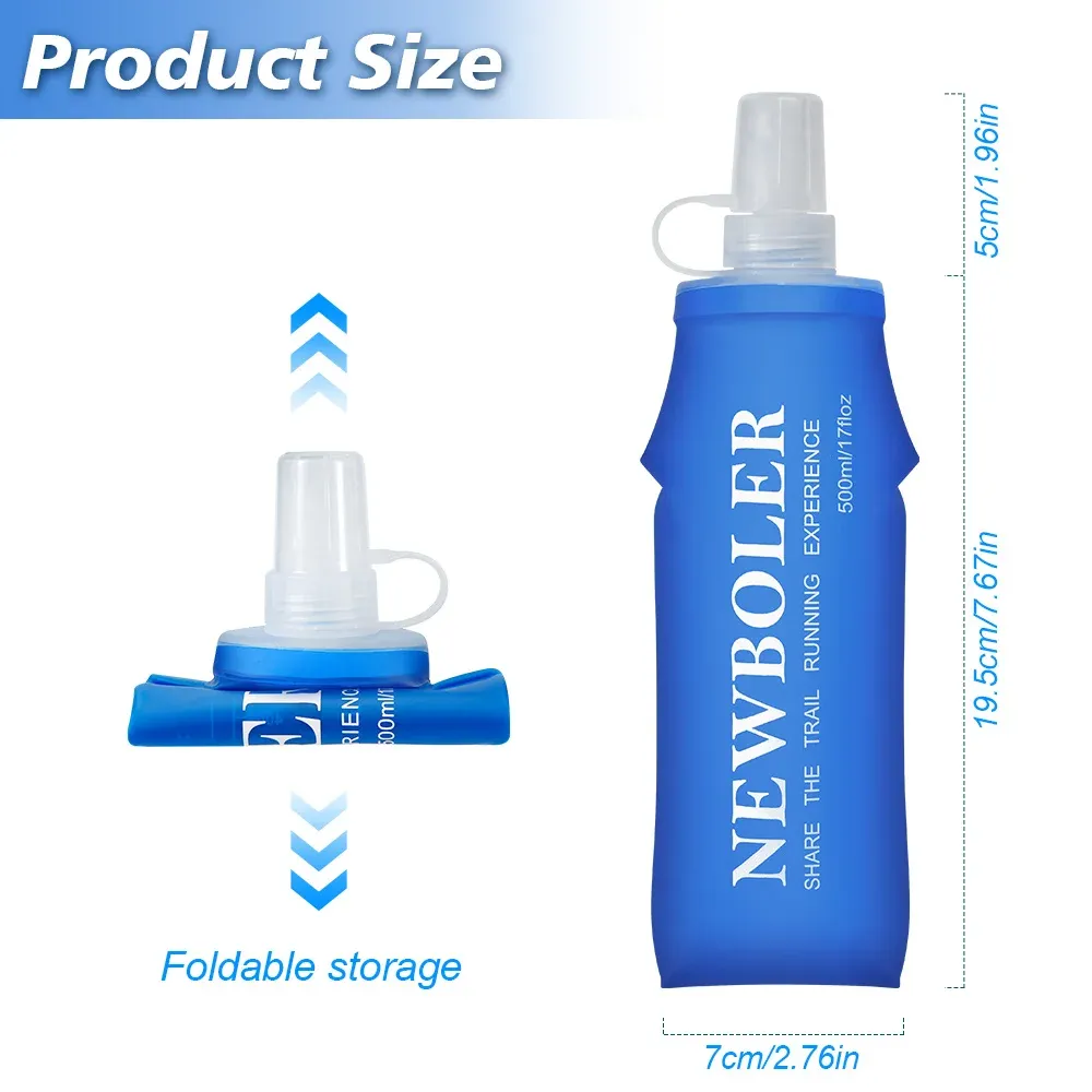 Gourde souple pliable rangée dans un sac