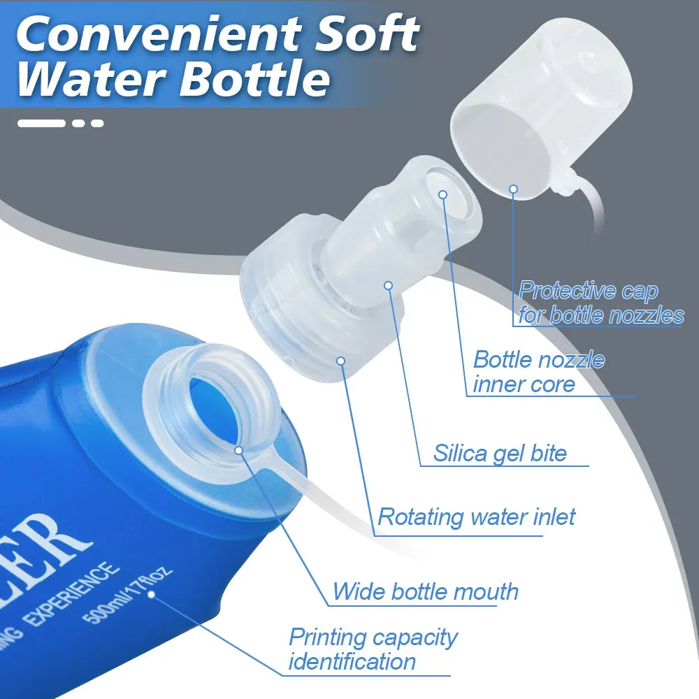 Gourde souple pliable en contexte sportif
