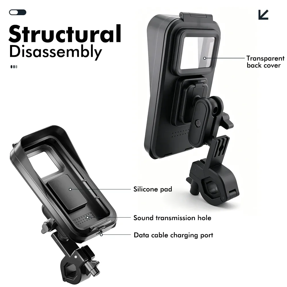 Support de téléphone antibuée et étanche pour moto et vélo (tube unique) 2