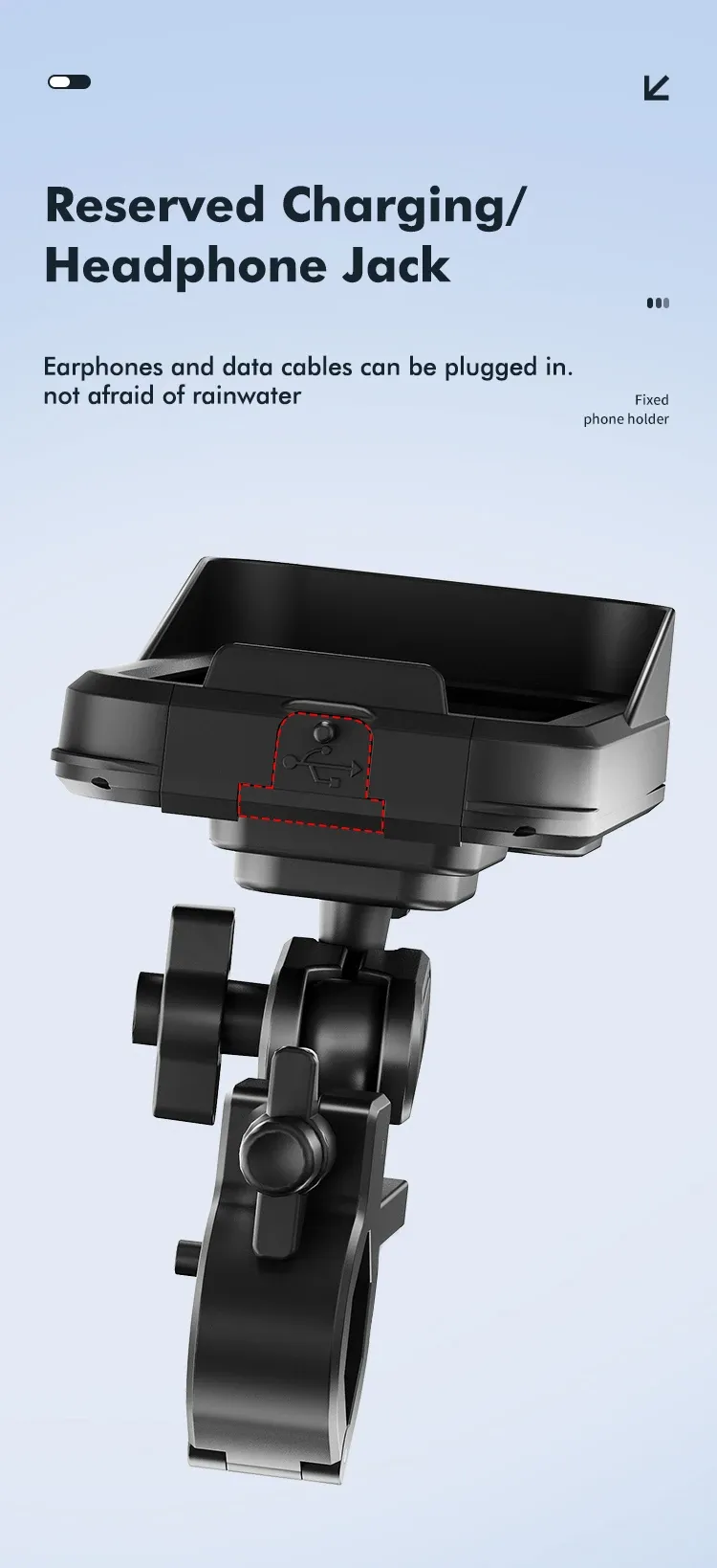 Support de téléphone anti-buée, détail de la surface