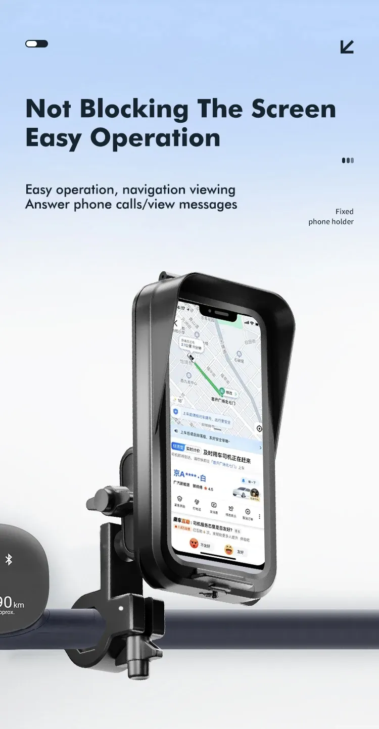 Fixation du support de téléphone sur le guidon
