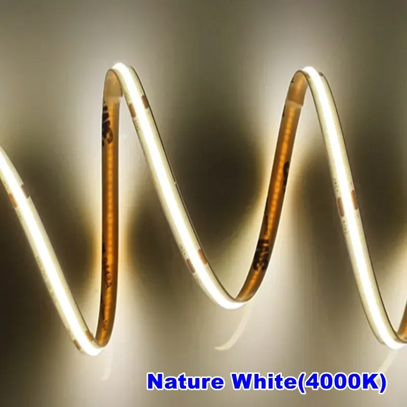 Ruban LED COB DC 12 V / 24 V, 320 ou 480 LED/m, haute densité, IRC90/IRC95, rose, jaune, bleu glacé, rouge, vert, flexible, éclairage LED FOB 10