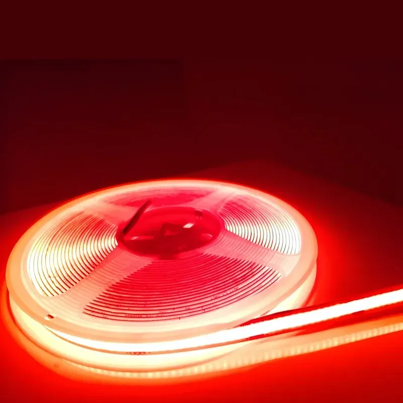 Ruban LED COB DC 12 V / 24 V, 320 ou 480 LED/m, haute densité, IRC90/IRC95, rose, jaune, bleu glacé, rouge, vert, flexible, éclairage LED FOB 8