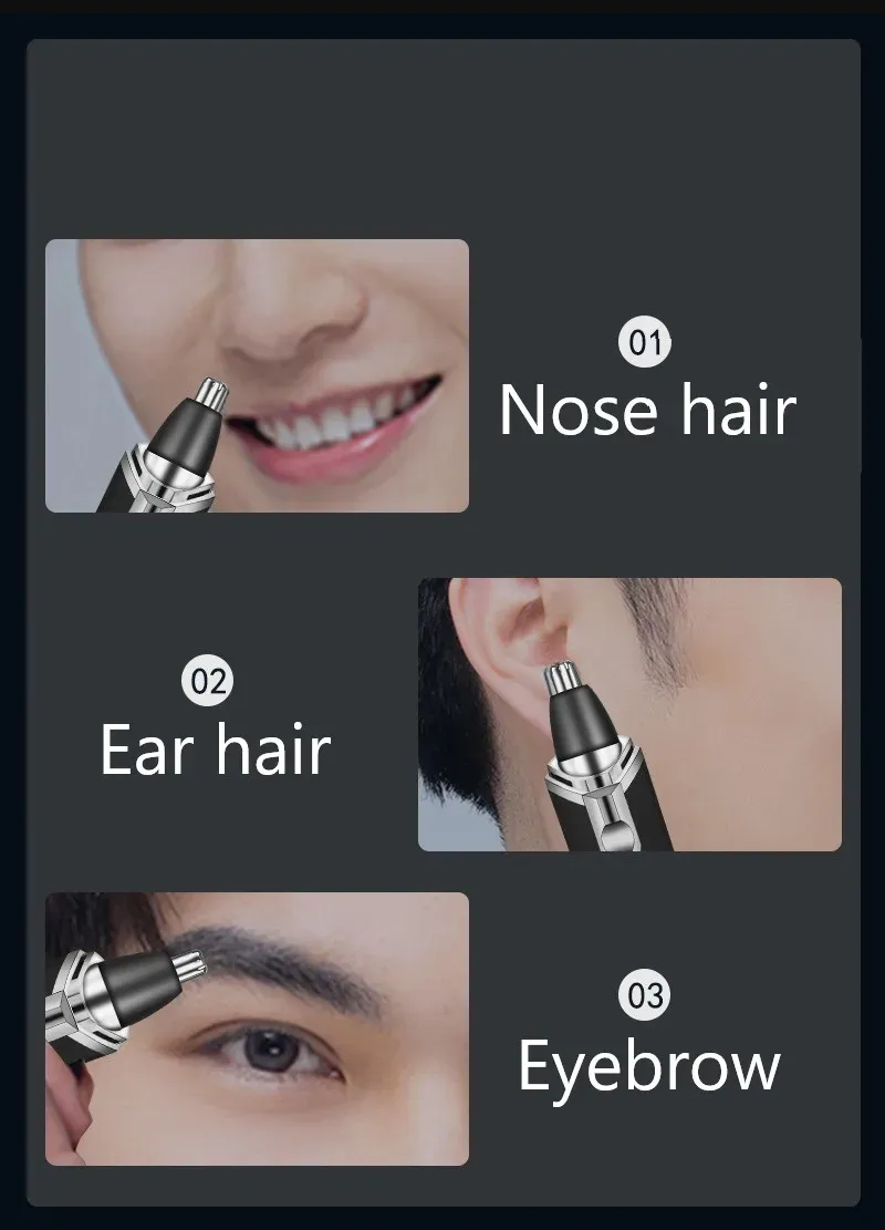 Tondeuse à poils de nez Kemei, finition soignée