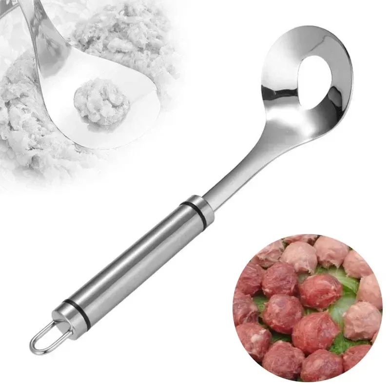 Cuillère à boulettes antiadhésive en acier inoxydable – Ustensile pour former des boulettes parfaites - Image 1