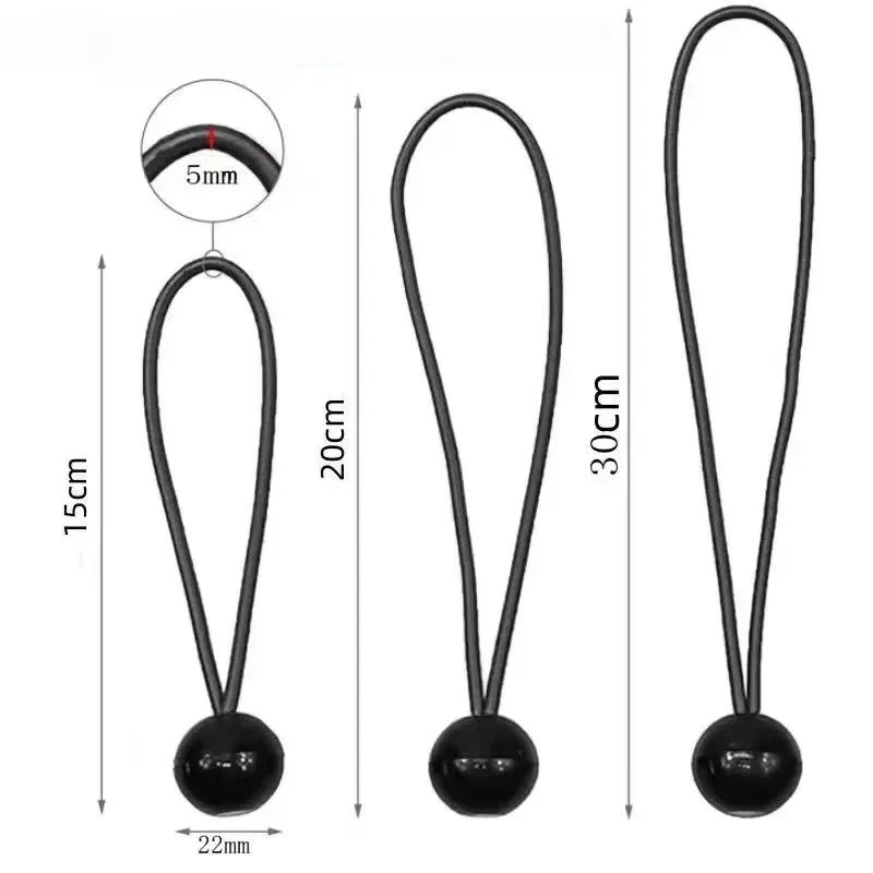 Bâches à boule élastique en toile, lot de 10, attaches pour mât de drapeau, embouts de cordon, cordon élastique en dentelle, poteau de bateau fixe, accessoires de tente de camping