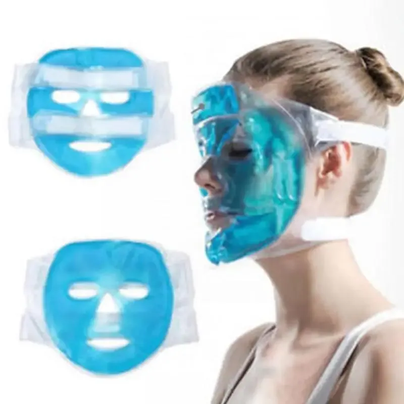 Masque facial rafraîchissant en gel à compresse bleue - Image 1