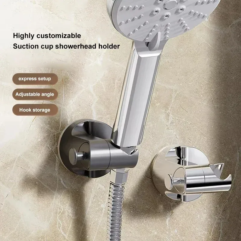 Support de pommeau de douche 360° réglable, auto-adhésif, à ventouse, accessoires de salle de bain 4