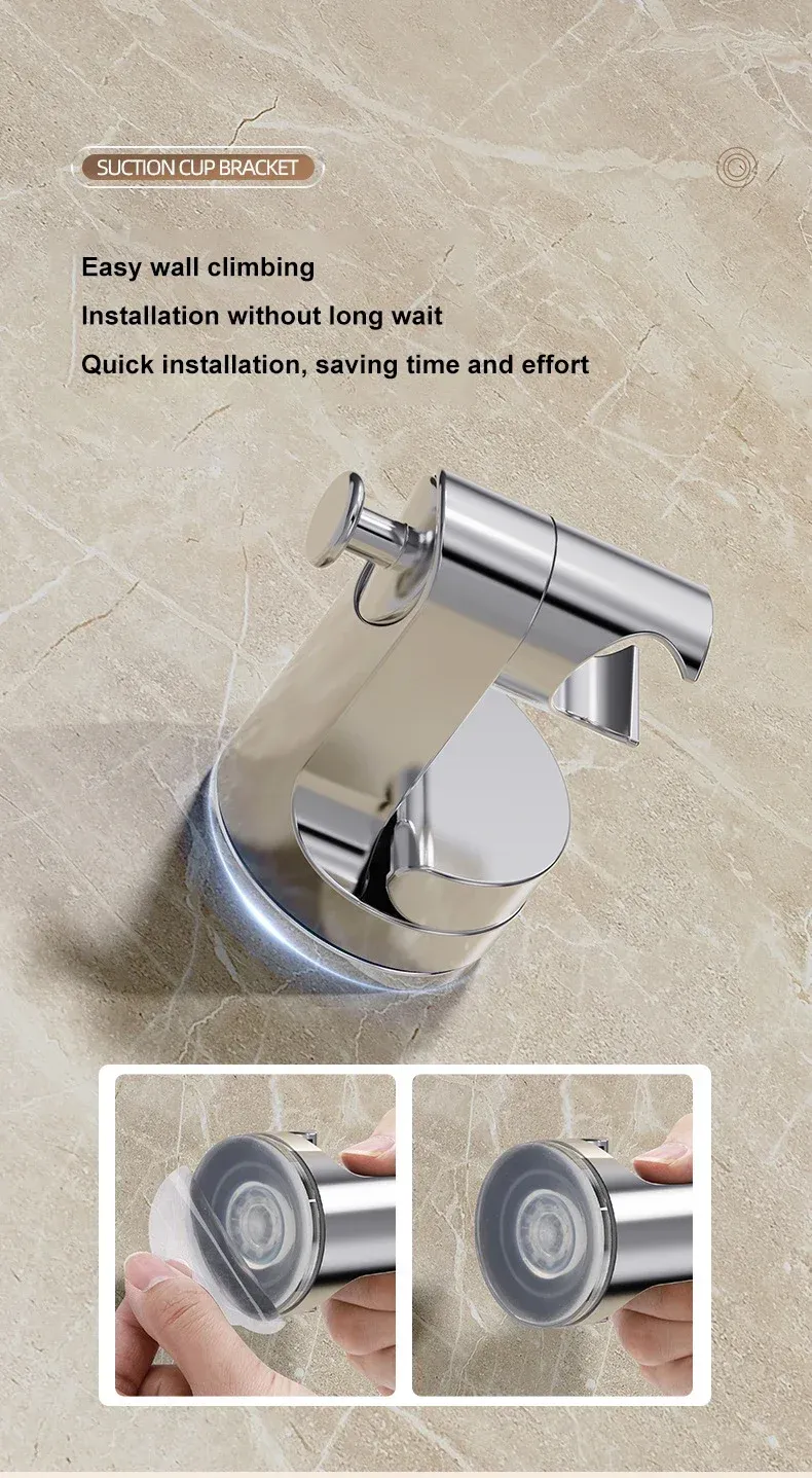 Installation du support de pommeau de douche par ventouse