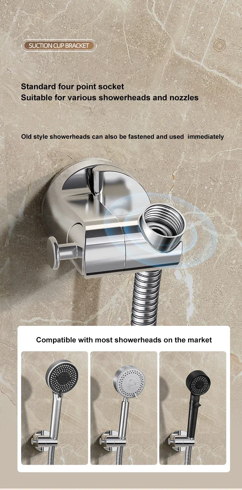 Support de pommeau de douche dans une ambiance raffinée