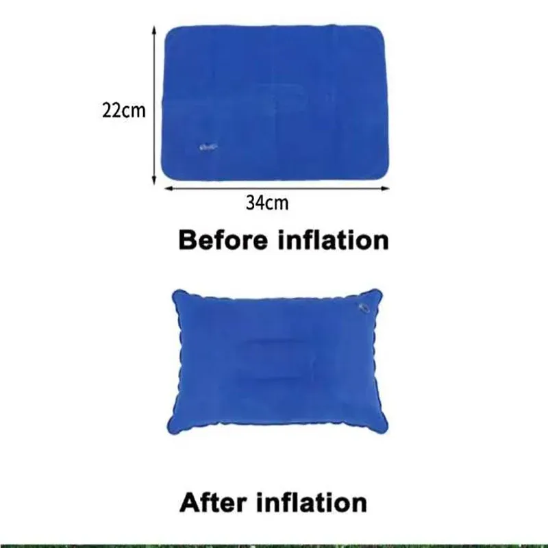 Oreiller gonflable portable en PVC pour voyage et camping 2