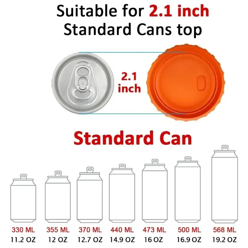 Couvercles réutilisables en silicone de qualité alimentaire pour canettes de soda et boissons 5
