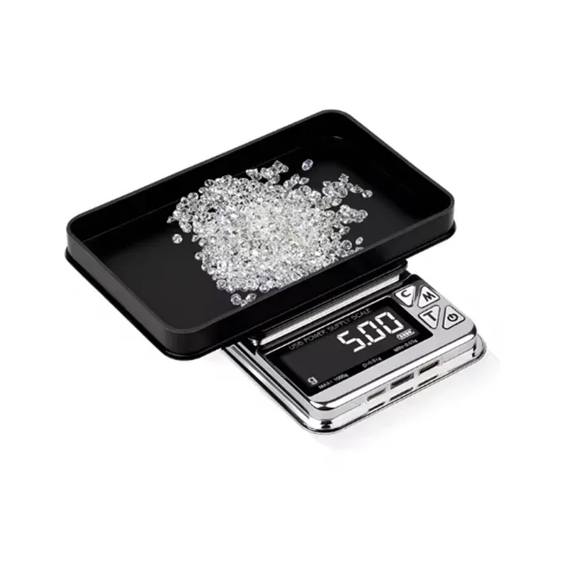 Balance numérique de précision pour bijoux, 1000 g / 0,01 g, avec comptage de pierres précieuses et port USB 2