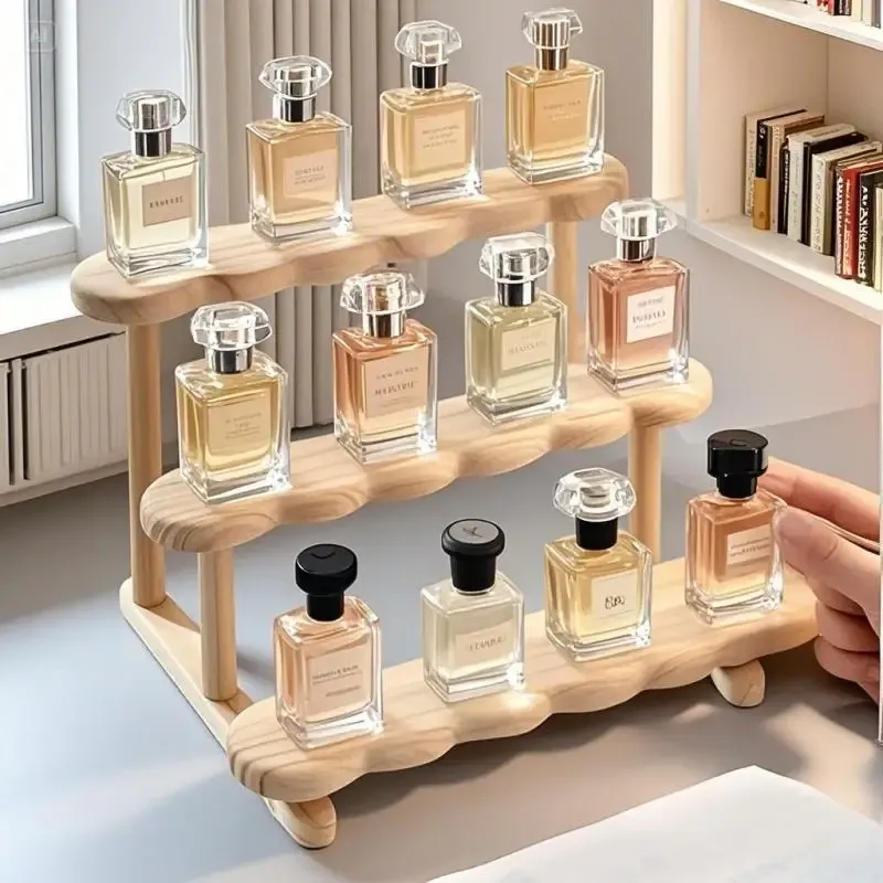 Étagère en bois à 3 niveaux pour parfums et figurines 6