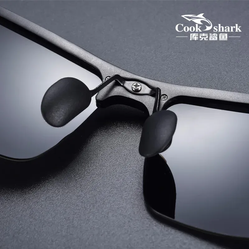 Lunettes de soleil Cook Shark pour hommes en aluminium et magnésium, polarisées HD, verres colorés pour la conduite 4