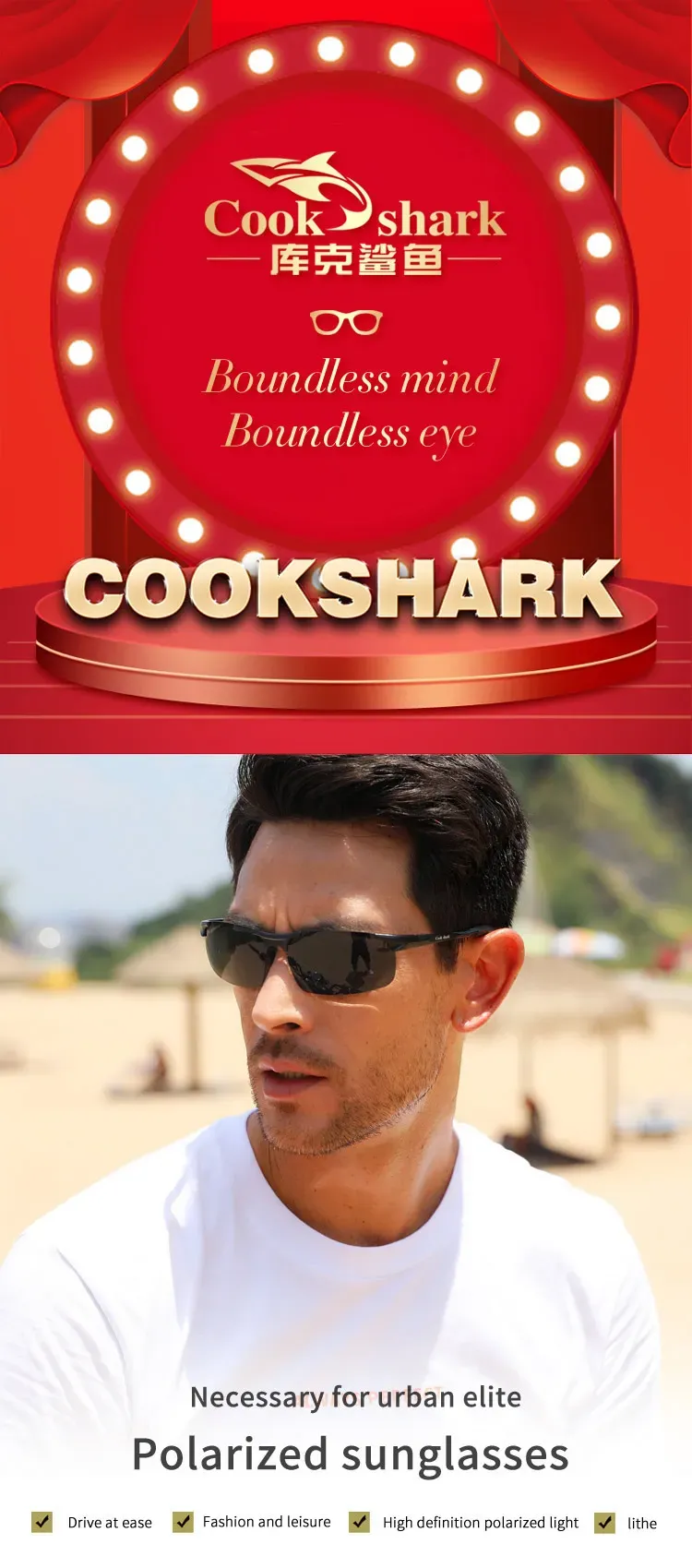 Lunettes de soleil Cook Shark, vue de face
