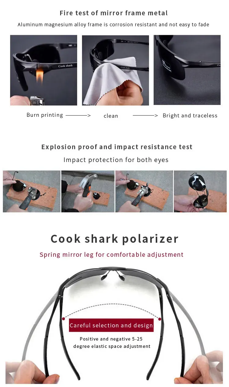 Lunettes Cook Shark, vue de trois quarts