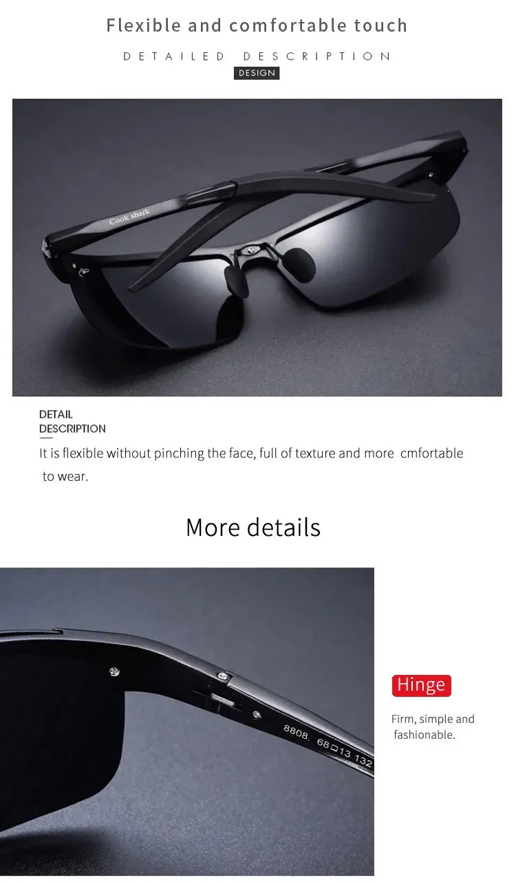 Lunettes Cook Shark, vue rapprochée