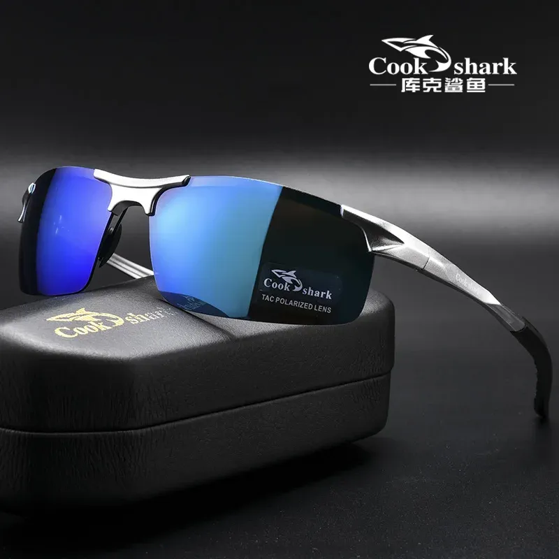 Lunettes de soleil Cook Shark pour hommes en aluminium et magnésium, polarisées HD, verres colorés pour la conduite 14
