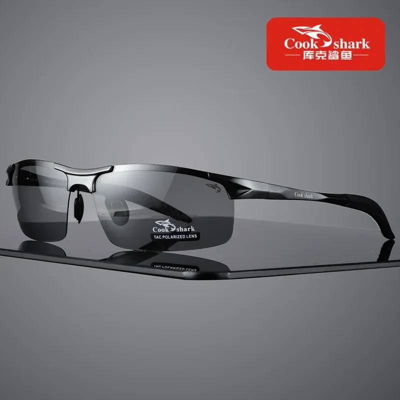 Lunettes de soleil Cook Shark pour hommes en aluminium et magnésium, polarisées HD, verres colorés pour la conduite 12