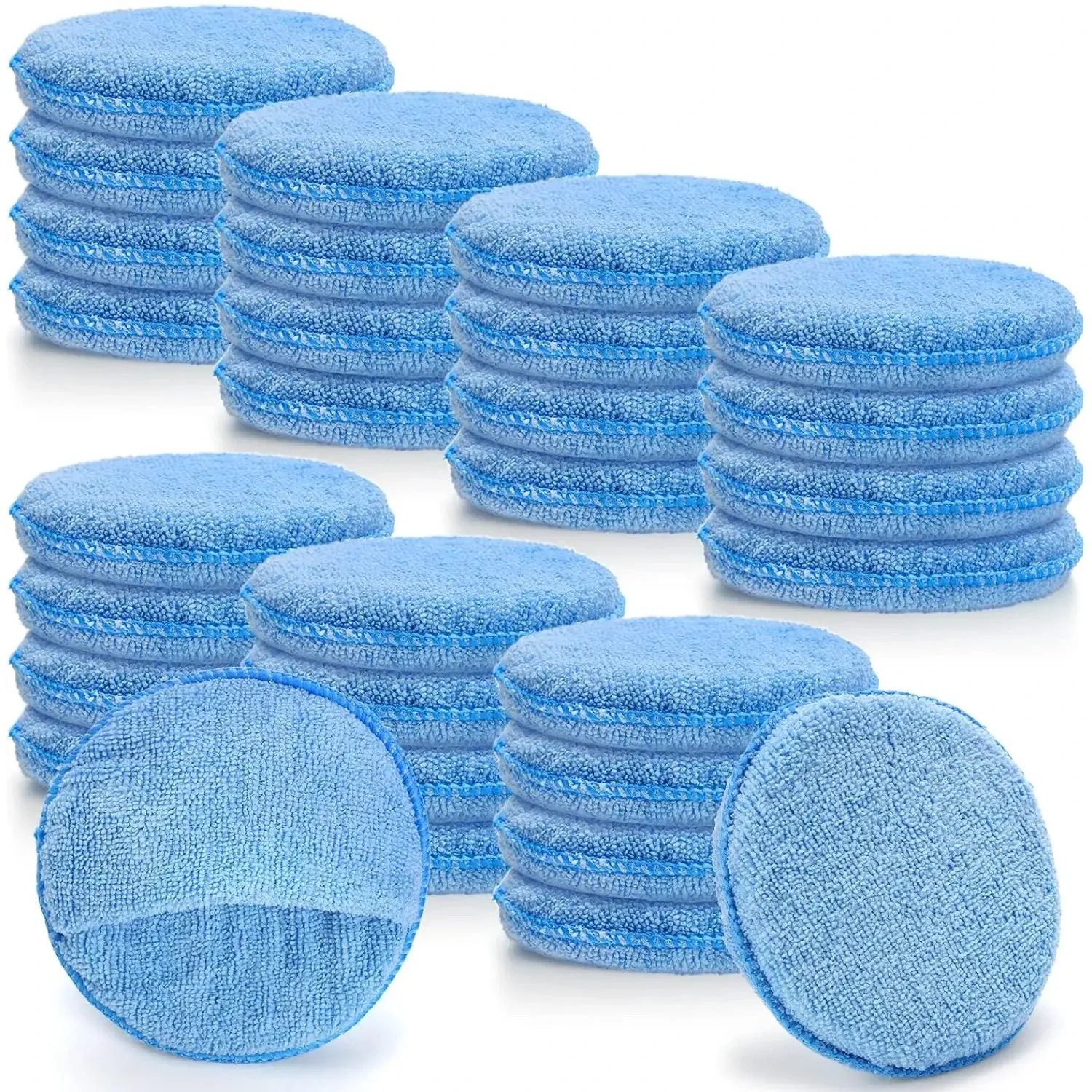 Tampons applicateurs en microfibre bleue de 5 pouces, lot de 10, ultra doux et non pelucheux, idéal pour le nettoyage et le polissage des détails de voiture - Image 1