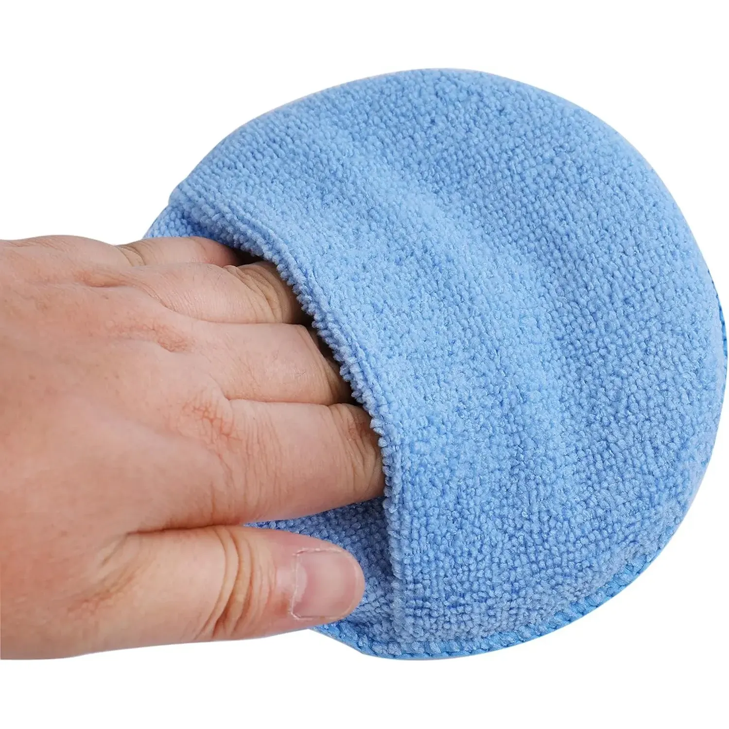 Tampons applicateurs en microfibre bleue de 5 pouces, lot de 10, ultra doux et non pelucheux, idéal pour le nettoyage et le polissage des détails de voiture 5