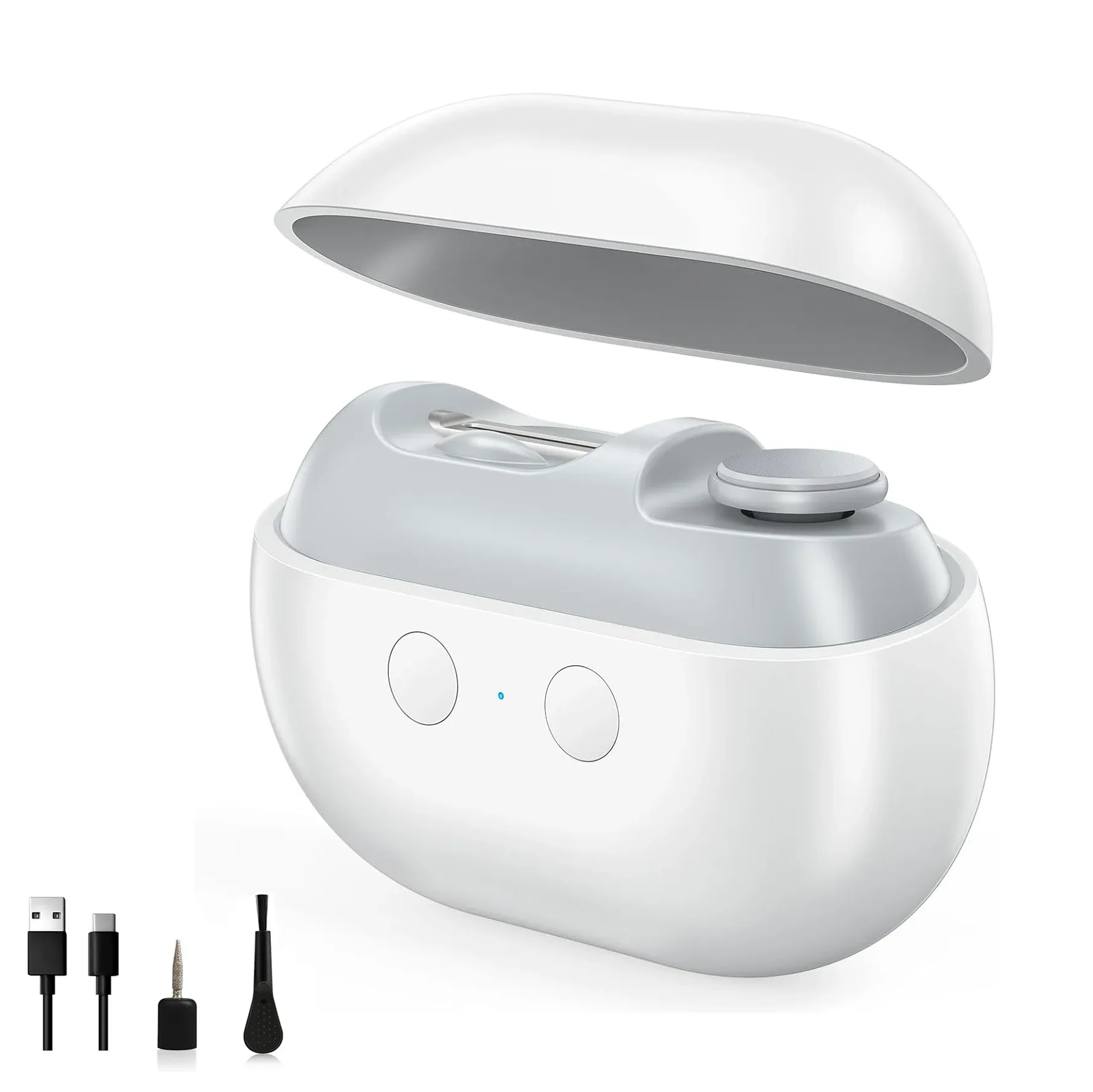 Coupe-ongles électrique portable avec lime et polisseuse, rechargeable 7