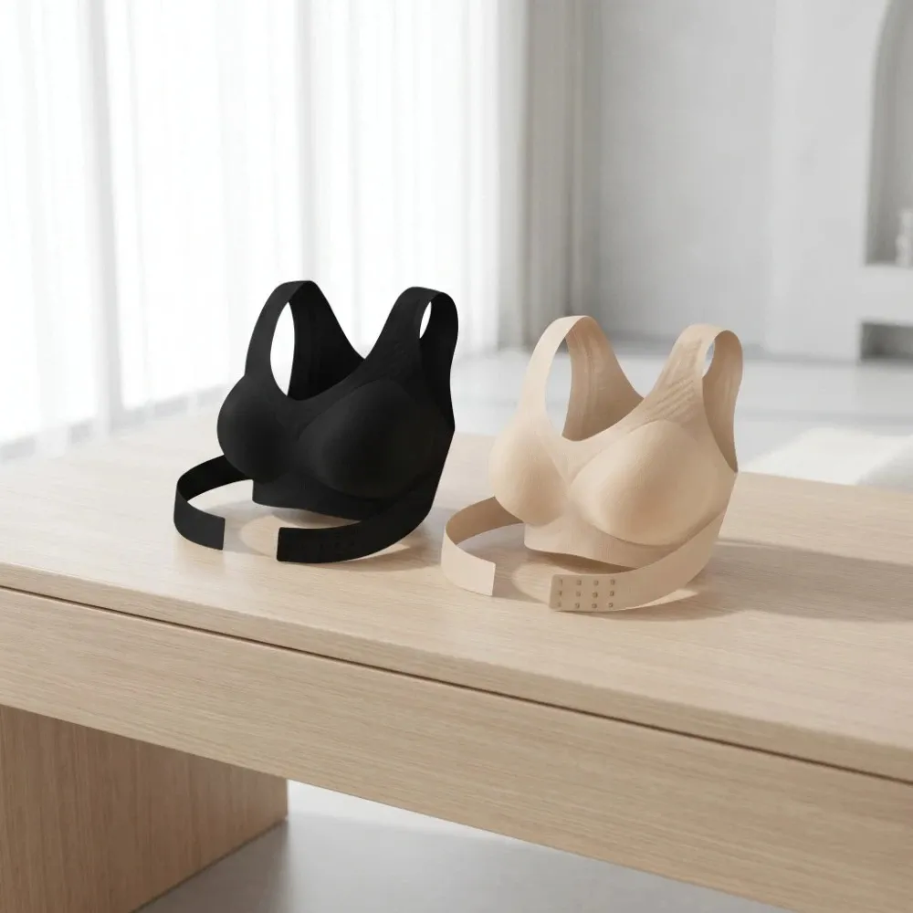 Soutien-gorge correcteur de posture sans couture, push-up, dos croisé, sans armatures, à fermeture avant pour femme - Image 1