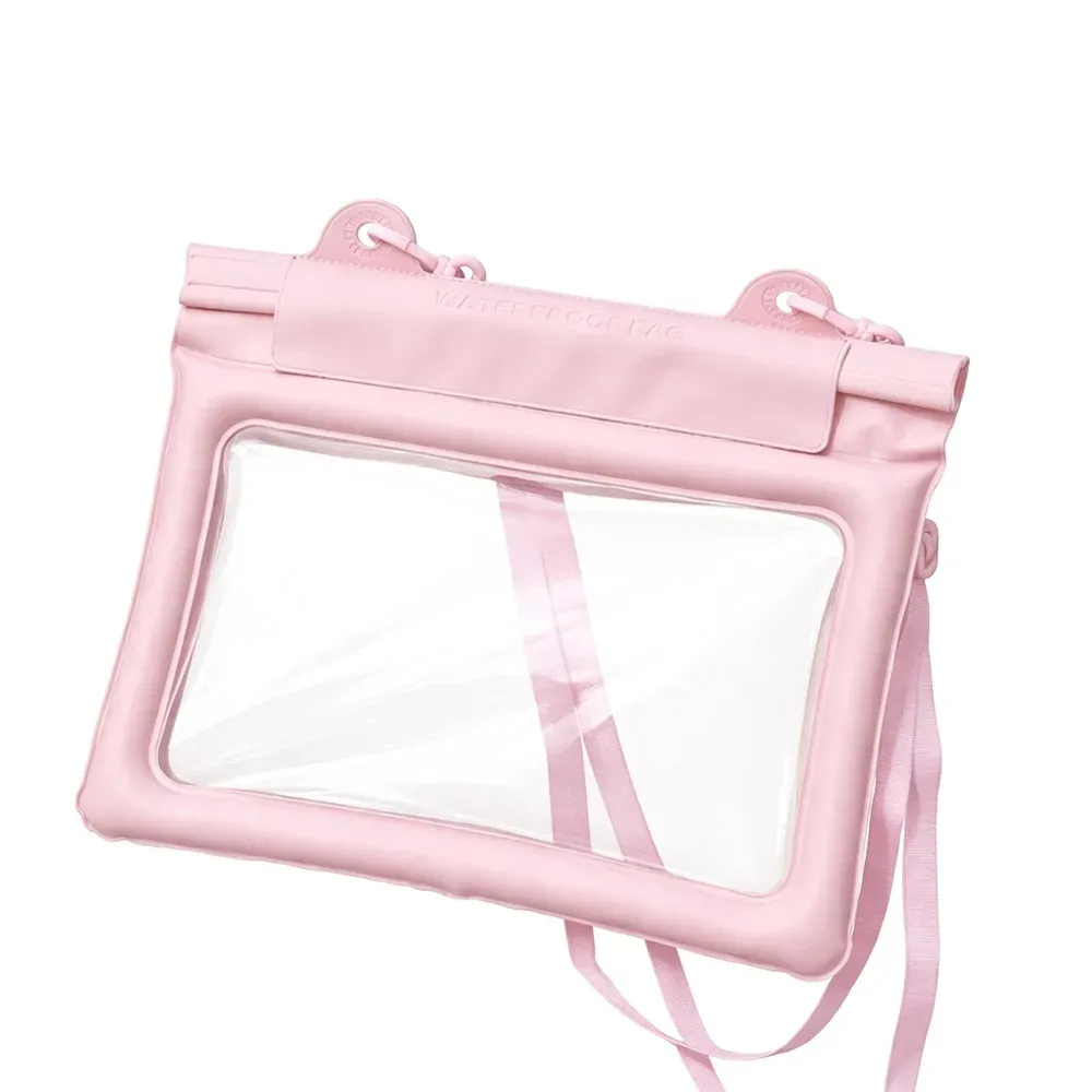 Sac de plage étanche en PVC grande capacité avec pochette tactile pour téléphone, bandoulière réglable et effet flottant 12