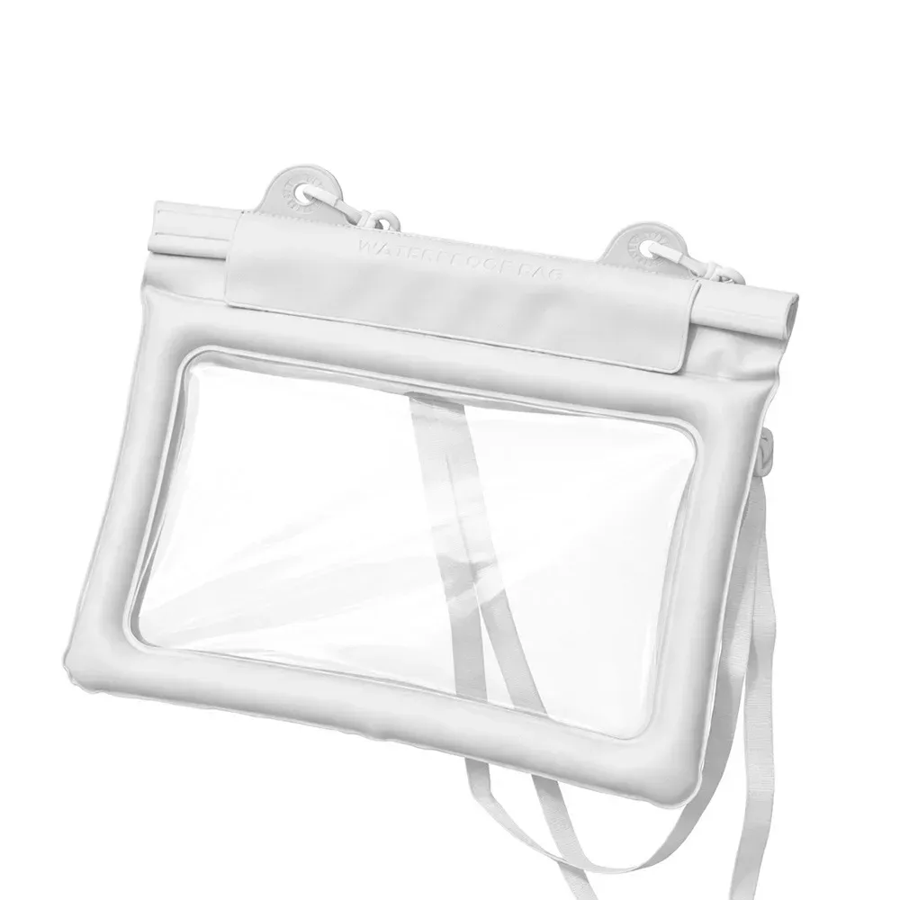 Sac de plage étanche en PVC grande capacité avec pochette tactile pour téléphone, bandoulière réglable et effet flottant 11