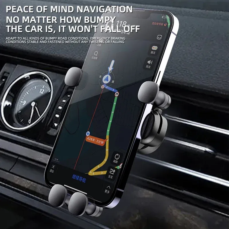 Support de téléphone universel pour voiture à fixation sur grille d'aération, compatible iPhone 13/12 Pro, Xiaomi et Samsung 4